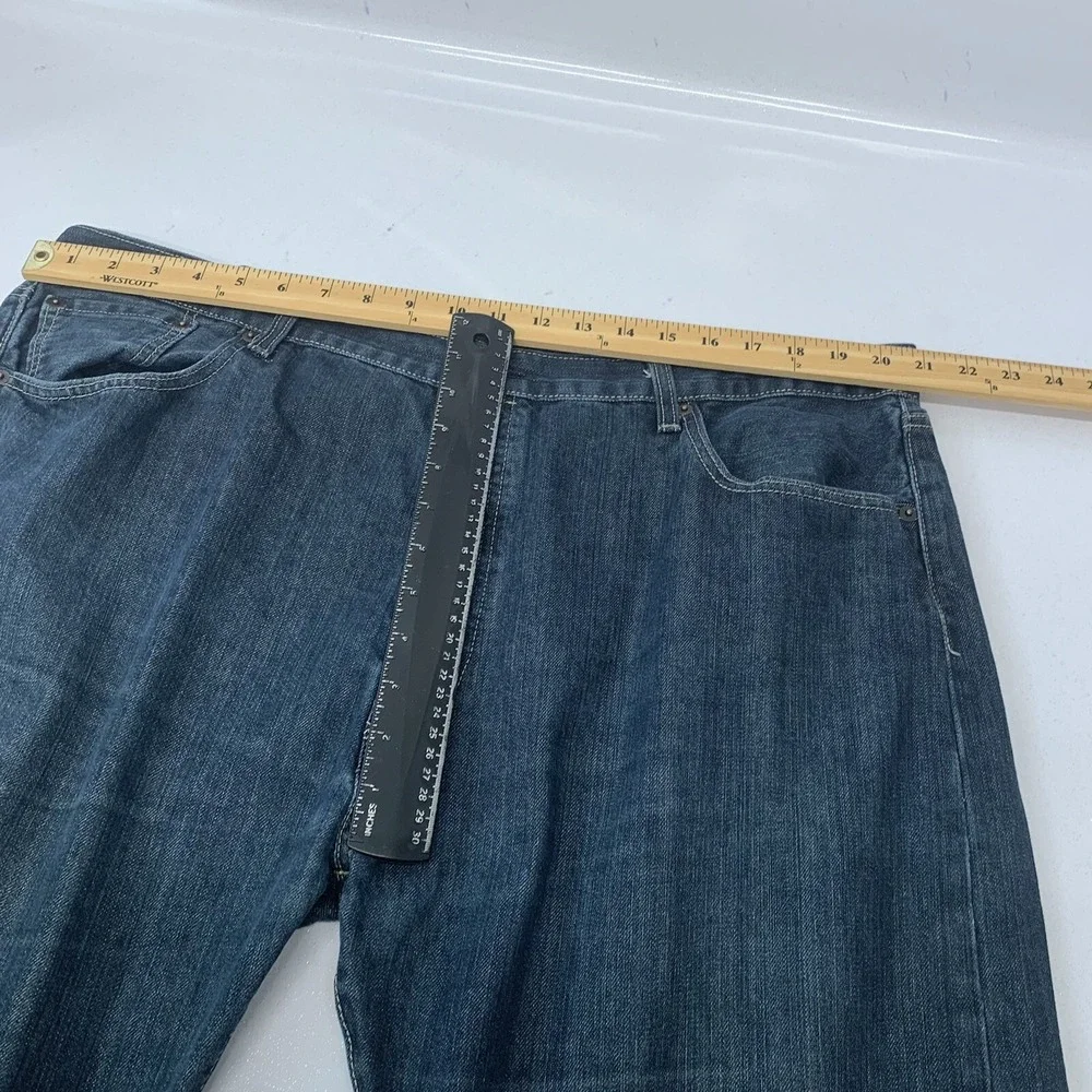 Levis  501 Jeans Men 42X32 Straight Blue Dark Wash 100% Cotton Casual Workwear